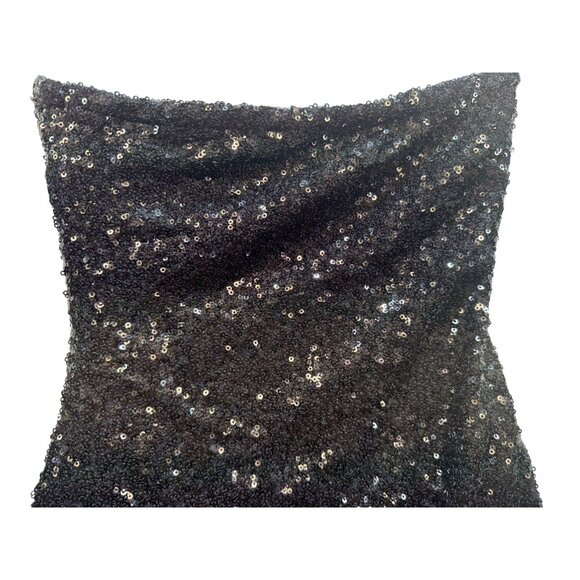 Black Sequin Strapless Mini Dress By Bear Dance M Party Holiday - Picture 5 of 10